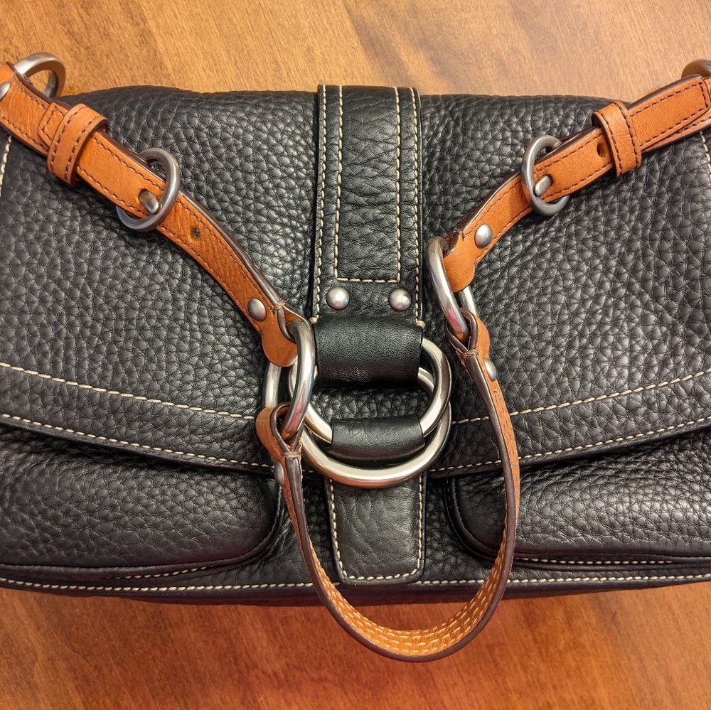 Coach F10893 pebble leather soft black purse EUC Vintage Y2K - Picture 2 of 6